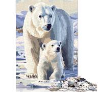Jigsaw Puzzle for Polar Bear Family Poster 1000 Piece Jigsaw Puzzles Wooden Jigsaw for Adults & Challenge Family 1000pcs (75x50cm)