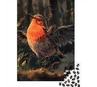 Jigsaw Puzzle For Robin Bird 500 Piece Jigsaw Puzzles for Adults Wooden Jigsaw for Adults & Age 18 Up Family Fun Jigsaws Puzzles 500pcs (52x38cm)