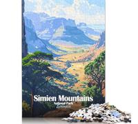 Jigsaw Puzzle For Simien Mountains National Park Ethiopia Poster 500 Piece Jigsaw Puzzles for Adults Wooden Jigsaw Puzzles for Adults & Stress Reliever 500pcs (52x38cm)