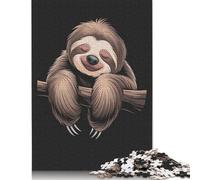 Jigsaw Puzzle For Sleeping Cute Sloth Illustration 500 Piece Jigsaw Puzzles for Adults Wooden Jigsaw Puzzles for Adults & Stress Reliever 500pcs (52x38cm)