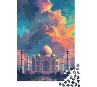 Jigsaw Puzzle for Taj Mahal Jigsaw Puzzles for Adults 1000 Wood Rectangular Puzzle for Adults Colourful Birthday Gifts 38x26cm/1000pcs