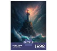Jigsaw Puzzle for Teenagers 1000 Pieces A Lighthouse in A Storm V6 Adult Jigsaw DIY Toys Analysis And Logic Unique Gifts for Birthday And Christmas 70x50cm/1000pcs