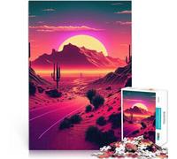 Jigsaw Puzzle for teenagers 1000 Pieces A Synthwave Mountain Scene DIY-Spielzeug einzigartiges Herausforderungsspiel75x50cm