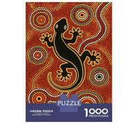 Jigsaw Puzzle for Teenagers 1000 Pieces Aboriginal Art Lizard Teenager Puzzles Hands-on Game Difficult Challenge Unique Gifts for Birthday And Christmas 52x38cm/1000pcs