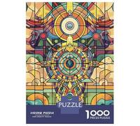Jigsaw Puzzle for Teenagers 1000 Pieces Abstract Stained Glass Art Puzzle for Adults Relax Games For Family Fun for Is Ideal As A Gift 38x26cm/1000pcs