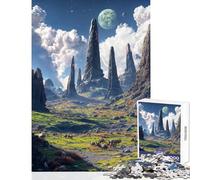 Jigsaw Puzzle for Teenagers 1000 Pieces Alien Landscape with Tall Rock Formations 1000 Piece Jigsaws Family Game Great Gifts And Toys Family Activities (38x52cm)