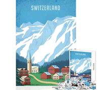 Jigsaw Puzzle for Teenagers 1000 Pieces Alpine Switzerland Toy Wall Decor Birthday Gift Hands-on Game Difficult And Challenge Size 38x52cm