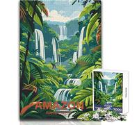 Jigsaw Puzzle for Teenagers 1000 Pieces Amazon Rainforest Waterfall Toy Intellectual Game Hand Speed Race Birthday Gift Size 38x26cm