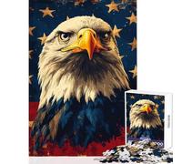 Jigsaw Puzzle for Teenagers 1000 Pieces American Bald Eagle Toy Wall Decor Great Gift Educational Games Parent-child Interaction (Size 38x26cm)