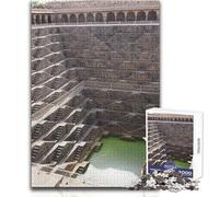 Jigsaw Puzzle for Teenagers 1000 Pieces Ancient Stepwell Architecture Educational Games Precision Cutting Secret Santa Gifts Size 38x52cm