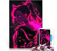 Jigsaw Puzzle for teenagers 1000 Pieces Anime Girl Neon Glow Challenging Game for is ideal as a gift for the whole family 50x70cm