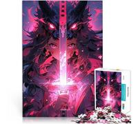 Jigsaw Puzzle for teenagers 1000 Pieces Anime Girl with Sword Lustige Spiele Einzigartige Geburtstags- und Geschenkideen38x26cm