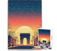Jigsaw Puzzle for Teenagers 1000 Pieces Arc De Triomphe at Sunset Toy Intellectual Game Hand Speed Race Birthday Gift Size 38x52cm