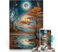 Jigsaw Puzzle for teenagers 1000 Pieces Autumn Night Sky on an Alien World Präzisionsschnitt Wohnkunstdekor50x70cm