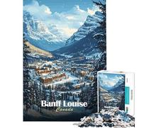 Jigsaw Puzzle for Teenagers 1000 Pieces Banff Louise, Canada Teenager Puzzles Brain Teaser Game Presents for Women Difficult And Challenge (Size 38x26cm)
