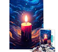 Jigsaw Puzzle for Teenagers 1000 Pieces Beautiful Burning Candle Fun Activities at Home Improve Memory Relaxing Games for Ages 14 And over (50X75cm)