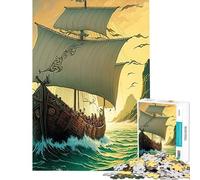 Jigsaw Puzzle for Teenagers 1000 Pieces Beautiful Sailing Ship Fun Activities at Home Improve Memory Relaxing Games for Ages 14 And over (38X52cm)