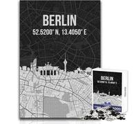 Jigsaw Puzzle for Teenagers 1000 Pieces Berlin Skyline City Map Toy Intellectual Game Hand Speed Race Birthday Gift Size 38x52cm