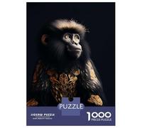 Jigsaw Puzzle for Teenagers 1000 Pieces Black And Gold Monkey Jigsaws for Adults Hands-on Game Wall Art Unique Gifts for Birthday And Christmas 70x50cm/1000pcs