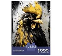Jigsaw Puzzle for Teenagers 1000 Pieces Black And Gold Rooster Jigsaws for Adults Hands-on Game Enhance Memory Parent-child Interaction 52x38cm/1000pcs