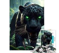 Jigsaw Puzzle for Teenagers 1000 Pieces Black Jaguar Hunting 1000 Piece Jigsaws DIY Toys Presents for Women Deal As Gifts for The Whole Family (38x52cm)