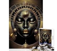 Jigsaw Puzzle for Teenagers 1000 Pieces Black Queen in Gold Interactive Family Leisure Activity Ideal Festive Holiday Present (38X52cm)