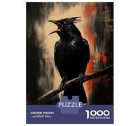Jigsaw Puzzle for Teenagers 1000 Pieces Black Raven with Red Eyes Puzzle for Adults Relax Games For Family Fun for Is Ideal As A Gift 70x50cm/1000pcs