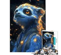 Jigsaw Puzzle for Teenagers 1000 Pieces Blue Furry Sloth Creature with Fire Fun Activities at Home Improve Memory Relaxing Games for Ages 14 And over (38X52CM)
