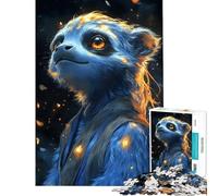 Jigsaw Puzzle for Teenagers 1000 Pieces Blue Furry Sloth Creature with Fire Fun Activities at Home Improve Memory Relaxing Games for Ages 14 And over (50X75CM)
