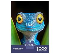 Jigsaw Puzzle for Teenagers 1000 Pieces Blue Lizard with Yellow Eyes Puzzles for Adults Anti-Stress Toys Difficult Hard Birthday And Unique Gifts 52x38cm/1000pcs