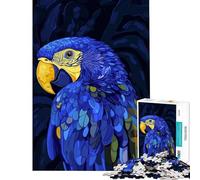 Jigsaw Puzzle for Teenagers 1000 Pieces Blue Macaw Portrait Practical Game Toys Educational Games Gifts Ideas Tough Challenge (Size 38x26cm)