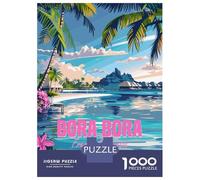 Jigsaw Puzzle for Teenagers 1000 Pieces Bora Bora French Polynesia Puzzle for Adults Relax Games For Family Fun for Is Ideal As A Gift 38x26cm/1000pcs