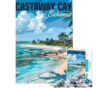 Jigsaw Puzzle for Teenagers 1000 Pieces Castaway Cay Bahamas Difficult And Challenge Tough Challenge Family Games Suitable for People Aged 14 And Above (38x26cm)
