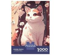 Jigsaw Puzzle for Teenagers 1000 Pieces Cat Cherry Blossoms Jigsaws for Adults Toy Wall Decor Staycation Kill Time Parent-child Interaction 38x26cm/1000pcs