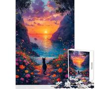 Jigsaw Puzzle for Teenagers 1000 Pieces Cat Dreaming Landscape Relax Games Wall Decoration Home Decoration Toys Parent-child Interaction (38X26CM)