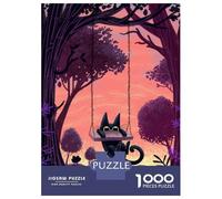 Jigsaw Puzzle for Teenagers 1000 Pieces Cat on The Swing Teenager Puzzles Brain Teaser Game Pattern Assembly Birthday And Unique Gifts 70x50cm/1000pcs