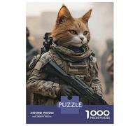 Jigsaw Puzzle for Teenagers 1000 Pieces Cat Soldier Jigsaw for Adults Hands-on Game Analysis And Logic Parent-child Interaction 70x50cm/1000pcs