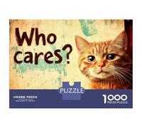 Jigsaw Puzzle for Teenagers 1000 Pieces Cat Who Cares Puzzle for Adults Hands-on Game Staycation Kill Time Parent-child Interaction 52x38cm/1000pcs