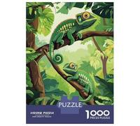 Jigsaw Puzzle for Teenagers 1000 Pieces Chameleons in The Jungle Teenager Puzzles Hands-on Game Difficult Challenge Unique Gifts for Birthday And Christmas 38x26cm/1000pcs