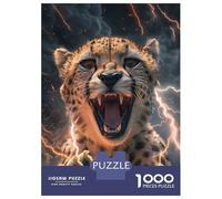 Jigsaw Puzzle for Teenagers 1000 Pieces Cheetah Lightning Jigsaws for Adults Hands-on Game Wall Art Unique Gifts for Birthday And Christmas 52x38cm/1000pcs