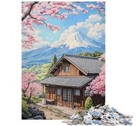 Jigsaw Puzzle for Teenagers 1000 Pieces Cherry Blossom Retreat Educational Games Difficult Hard Home Decoration Toys Birthday Present,Travel Gifts, Size 38x26cm