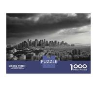 Jigsaw Puzzle for Teenagers 1000 Pieces Cityscape Under Dark Clouds Jigsaw Puzzle Relax Games Difficult Hard Difficult And Challenge 70x50cm/1000pcs