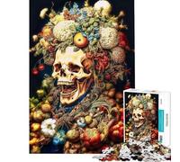 Jigsaw Puzzle for Teenagers 1000 Pieces CJ Skull Four Jigsaw Puzzle Relaxing Games Staycation Kill Time for Is Ideal As A Gifts (Size 50x75cm)