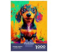 Jigsaw Puzzle for Teenagers 1000 Pieces Colorful Dachshund Puppy Jigsaw Puzzle Relax Games Difficult Hard Difficult And Challenge 52x38cm/1000pcs