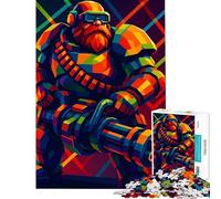 Jigsaw Puzzle for Teenagers 1000 Pieces Colorful Deep Rock Galactic Weapon Practical Game Challenging Game Toys Gifts Ideas Precision Cutting (Size 38x26cm)