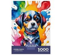 Jigsaw Puzzle for Teenagers 1000 Pieces Colorful Puppy Watercolor Art Jigsaw for Adults Hands-on Game Analysis And Logic Parent-child Interaction 38x26cm/1000pcs