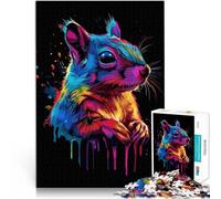Jigsaw Puzzle for teenagers 1000 Pieces Colorful Squirrel Art DIY-Spielzeug Lustige Aktivitäten für zu Hause, Geburtstagsgeschenk, Reisegeschenk,38x26cm