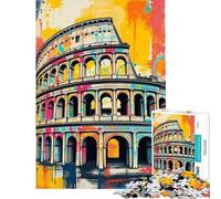 Jigsaw Puzzle for Teenagers 1000 Pieces Colosseum Graffiti Art Help The Brain Exercise Difficult Challenge Family Game Suitable for Ages 14 And Up (38x52cm)