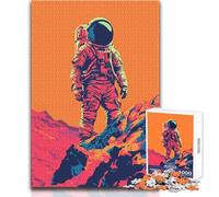 Jigsaw Puzzle for Teenagers 1000 Pieces Cool Minimalist Astronaut on Mars Beautiful Design Game For Family Fun Anti-Stress Toys Size 38x26cm