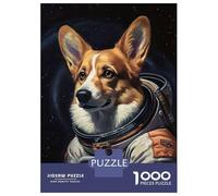 Jigsaw Puzzle for Teenagers 1000 Pieces Corgi Dog The Astronaut Jigsaws for Adults Hands-on Game Wall Art Unique Gifts for Birthday And Christmas 52x38cm/1000pcs